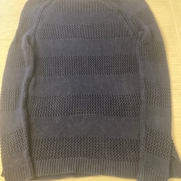 Talbots navy cotton sweater with horizontal weave design size petite - Picture 8 of 8